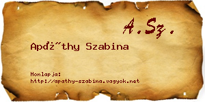 Apáthy Szabina névjegykártya