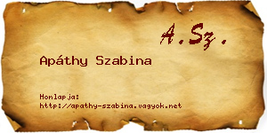 Apáthy Szabina névjegykártya