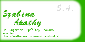 szabina apathy business card